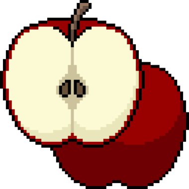 vektör piksel sanatı izole edilmiş elma kesimi