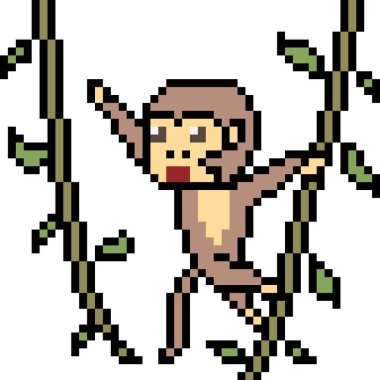 vektör piksel sanat maymunu izole edildi