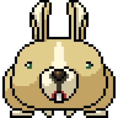 Vektör piksel resim tavşan izole çizgi film