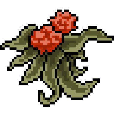 vektör piksel sanatı çiçek izole çizgi film