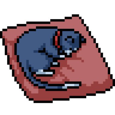 vektör piksel sanat kedisi izole edilmiş çizgi film