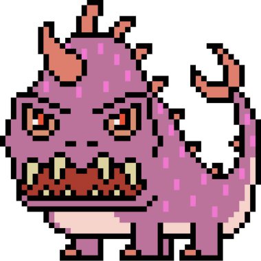 vektör piksel sanat canavarı izole edildi