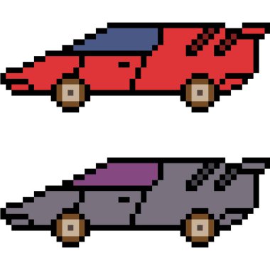 vektör piksel sanat arabası izole edildi