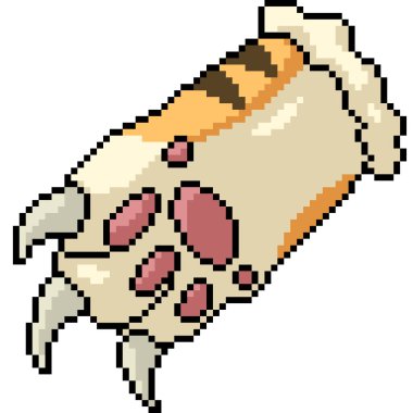 Vektör piksel sanatı izole kaplan pençesi