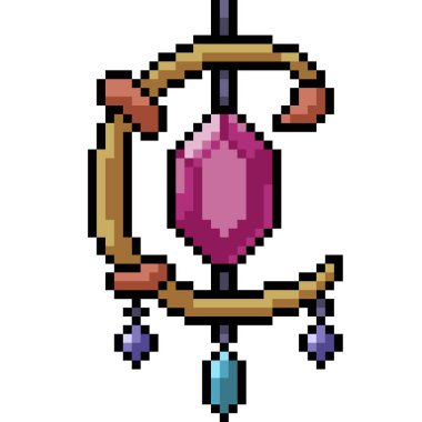 Vektör piksel sanat tılsımı izole edilmiş karikatür.