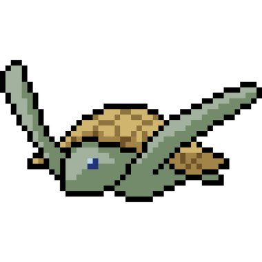 Vektör piksel sanat kaplumbağası karikatür izole