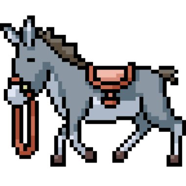 vektör pikseli sanat eşeği izole edilmiş çizgi film