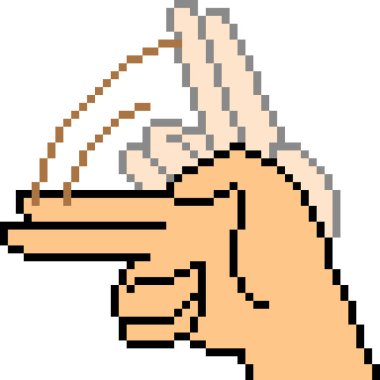 vektör piksel el işareti izole olsun