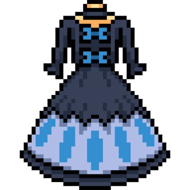 vektör piksel sanat kadın elbise izole çizgi film