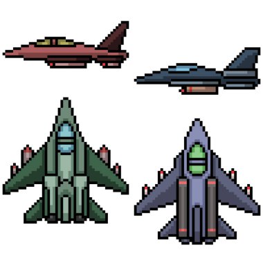 Askeri jet uçağının piksel sanatı