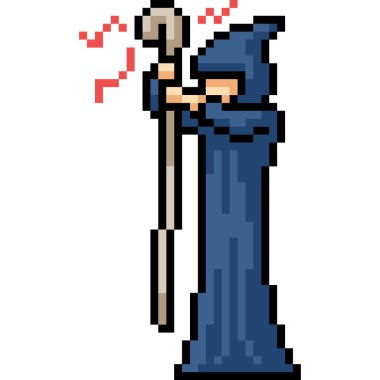 vektör piksel sanat sihirbazı izole edilmiş karta