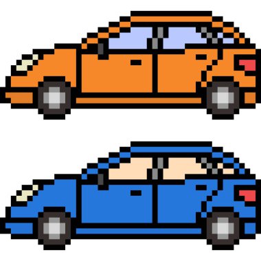vektör piksel sanat arabası izole edildi