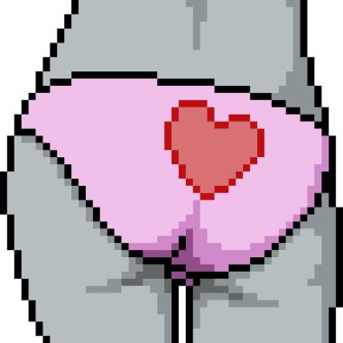 vector pixel art panty butt isolated cartoon
