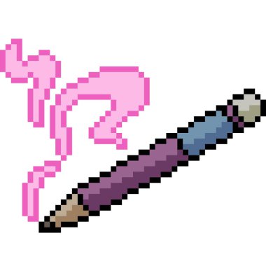 vektör piksel sanat sihirli kalem izole çizgi film