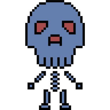 vektör piksel sanatı cadılar bayramı iskeleti izole