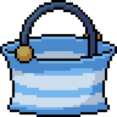 Vektör pikseli sanat sepeti izole çizgi film