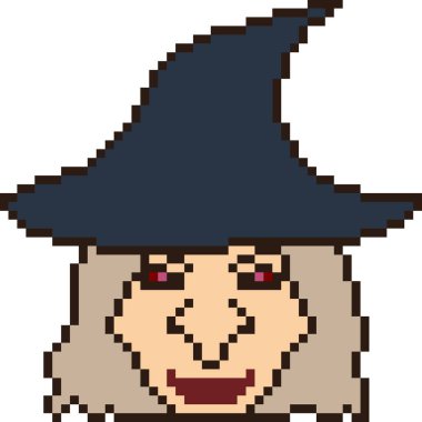 vektör piksel sanat cadı kafası izole