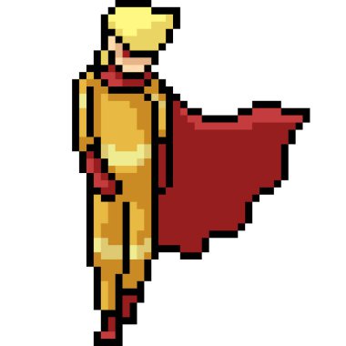 vektör piksel sanat süper kahraman izole çizgi film