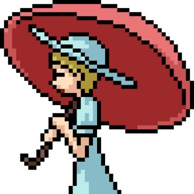 vektör piksel sanat anime kız izole çizgi film