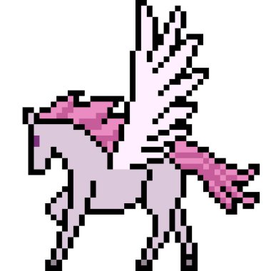 vektör piksel sanat pegasusu izole edildi