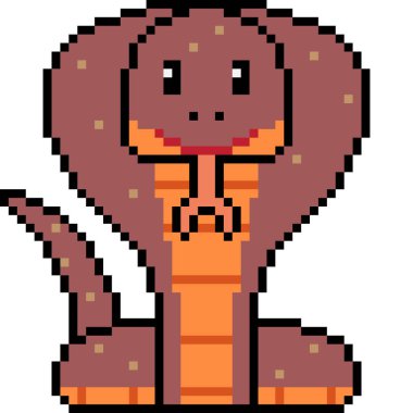 vektör piksel sanat çizgi film yılanı izole edildi