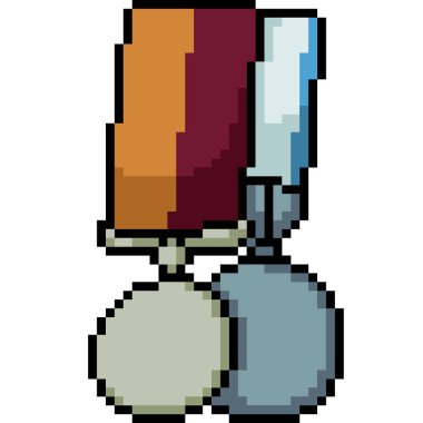 Vektör piksel sanat rozet kupası izole edilmiş çizgi film