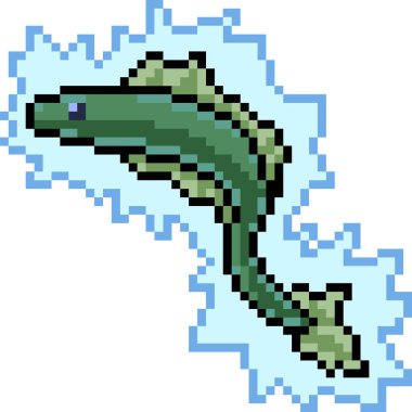 vektör piksel sanat elektrikli yılan balığı izole edilmiş çizgi film