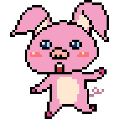 Vektör pikselli domuz çocuk izole edildi