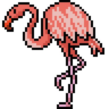 vektör piksel sanat balıkçıl kuş izole çizgi film