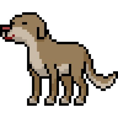 Vektör piksel sanat başıboş köpek karikatürü