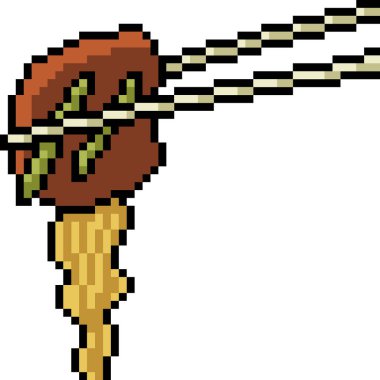 Vektör pikselli et eriştesi izole edilmiş çizgi film.