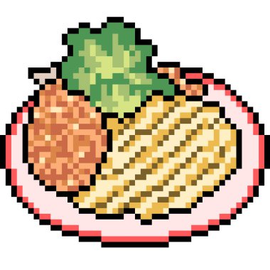 vektör pikselli yemek makarna izole