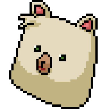 Vektör piksel sanat canavarı kafası izole edilmiş karikatür