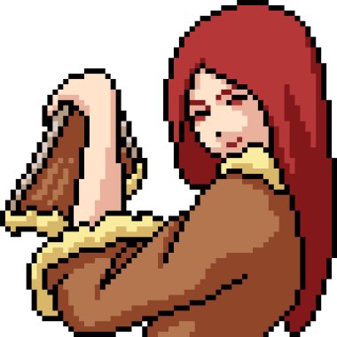 vektör piksel sanatı izole edilmiş anime kız