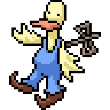 Vektör piksel sanatı izole edilmiş bebek karikatürünü oluşturur.