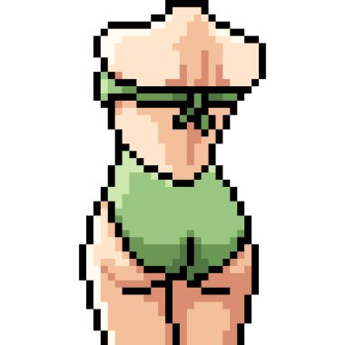 vektör pikselli kadın mayosu izole edilmiş karikatür