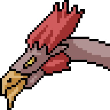 Vektör piksel sanat canavarı kafası izole edilmiş karikatür