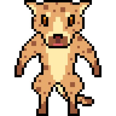 Vektör piksel sanat köpeği canavarı izole edildi