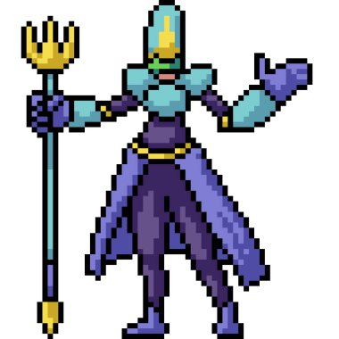 vektör piksel sanatı izole edilmiş fantezi karakteri