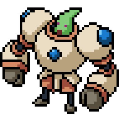 vektör pikseli robot karikatürü izole etti