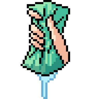 vektör piksel sanat süngeri izole edilmiş çizgi film