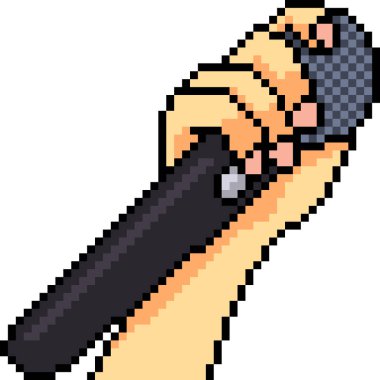 vektör piksel sanat mikrofonu izole edilmiş çizgi film