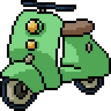 vektör piksel sanatı küçük motosiklet izole çizgi filmi