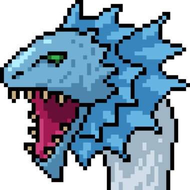 Vektör piksel sanat canavarı kafası izole edilmiş karikatür