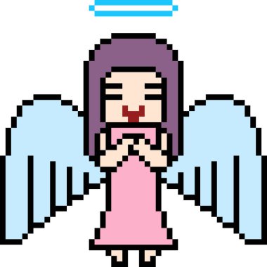 Vektör piksel sanat meleği izole edildi