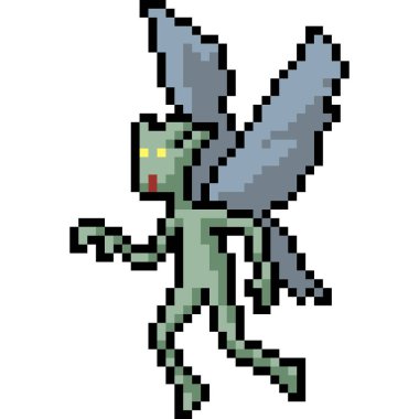 Vektör piksel sanat perisi canavar izole çizgi film