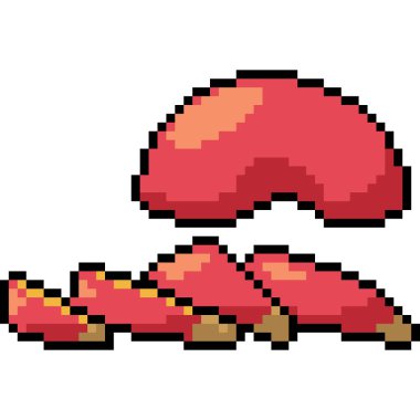 vektör pikseli sanat meyvesi parçası izole edilmiş çizgi filmi kes