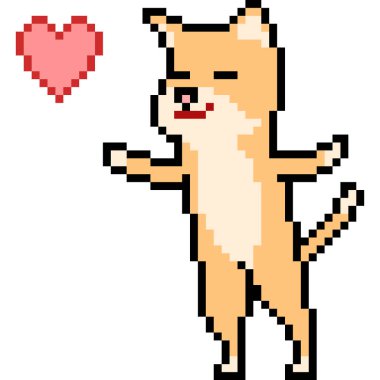 vektör piksel sanat kedi kucaklaşması izole edildi