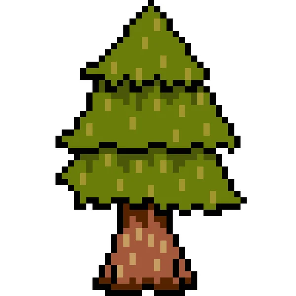 Изолированное Векторное Пиксельное Дерево — стоковый вектор