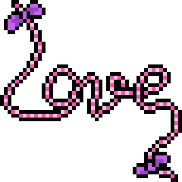 Vecteur Pixel Art Amour Corde Isolé Dessin Animé — Image vectorielle